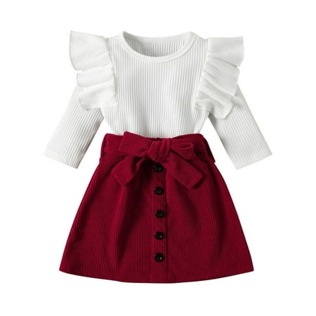 Toddler Kids Baby Girls Fashion Skirt Outfits Ribbed T Shirt Tops Button Mini Skirts Set 2Pcs Clothes Set Toddler Outfit
Toddler Kids Baby Girls Fashion Skirt Outfits Ribbed T Shirt Tops Button Mini Skirts Set 2Pcs Clothes Set Toddler Outfit