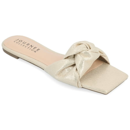 Journee Collection Womens Dianah Tru Comfort Foam Slip On Slide Flat Sandals