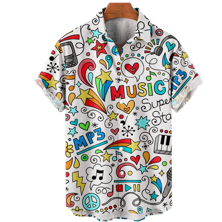 MLFU Men s Musical Short Sleeve Button Down Polo Shirts Regular Fit Cotton Tops Size 100-170/XXS-8XL
MLFU Men s Musical Short Sleeve Button Down Polo Shirts Regular Fit Cotton Tops Size 100-170/XXS-8XL