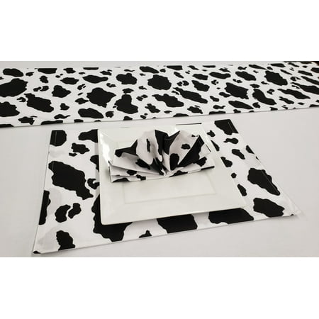 Black & White Cow Spots Placemat Table Runner Cloth Napkins Set by Penny s Needful Things (4 Napkins & 4 Placemats) (8 Feet Long Table Runner) (Black)
Black & White Cow Spots Placemat Table Runner Cloth Napkins Set by Penny s Needful Things (4 Napkins & 4 Placemats) (8 Feet Long Table Runner) (Black)