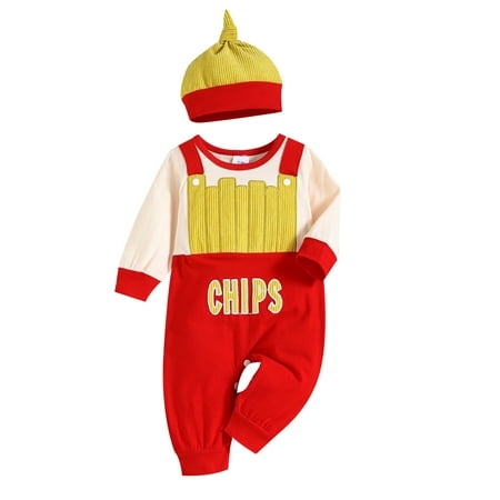 2Pcs Newborn Baby Boy Girl Clothes Set French Fries Printed Long Sleeve Rompers and Hat Set
2Pcs Newborn Baby Boy Girl Clothes Set French Fries Printed Long Sleeve Rompers and Hat Set