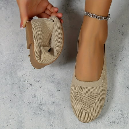 Lightweight Breathable Solid Color Slip On Shoes Casual Walking Shoes Women s Knitted Ballet Flats Shoes
Lightweight Breathable Solid Color Slip On Shoes Casual Walking Shoes Women s Knitted Ballet Flats Shoes