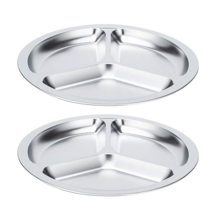 2PCS 24CM Round Shape 304 Stainless Steel Separate Three Grids Snack Plate(Silver)
2PCS 24CM Round Shape 304 Stainless Steel Separate Three Grids Snack Plate(Silver)