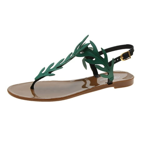 Tangnade Ladies daily all-match casual shoes Women Summer Buckle Strap Flat Beach Open Toe Breathable Sandals Fashion Shoes Green 37
Tangnade Ladies daily all-match casual shoes Women Summer Buckle Strap Flat Beach Open Toe Breathable Sandals Fashion Shoes Green 37