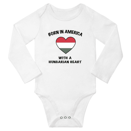 Born in America With a Hungarian Heart Baby Long Sleeve Romper (White 18 Months)
Born in America With a Hungarian Heart Baby Long Sleeve Romper (White 18 Months)