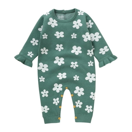 Sobgg25 Baby Knit Romper Floral Print Cotton Long Sleeve Boy Girl Ruffle Sweater Clothes Baby Jumpsuit Size 12-18 Months
Sobgg25 Baby Knit Romper Floral Print Cotton Long Sleeve Boy Girl Ruffle Sweater Clothes Baby Jumpsuit Size 12-18 Months