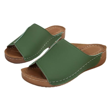 Pyhlmscde Womens Slides Wedge Heel Open Toe Slip On Sandals Summer Casual Slippers Slope Heel Retro Shoes Comfy Indoor Outdoor Beach Sandal
Pyhlmscde Womens Slides Wedge Heel Open Toe Slip On Sandals Summer Casual Slippers Slope Heel Retro Shoes Comfy Indoor Outdoor Beach Sandal