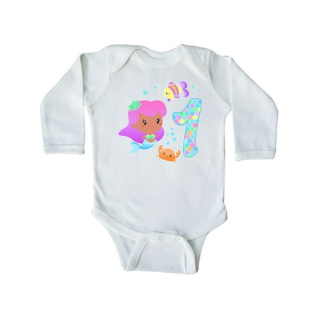 Inktastic First Birthday Mermaid with fish and crab Gift Baby Girl Long Sleeve Bodysuit
Inktastic First Birthday Mermaid with fish and crab Gift Baby Girl Long Sleeve Bodysuit