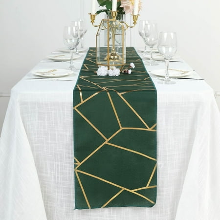 Efavormart 9FT Hunter Emerald Green Geometric Table Runner With Gold Foil Patterns
Efavormart 9FT Hunter Emerald Green Geometric Table Runner With Gold Foil Patterns