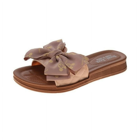 IELGY Fairy style platform bow printing sandals and slippers for women fashion