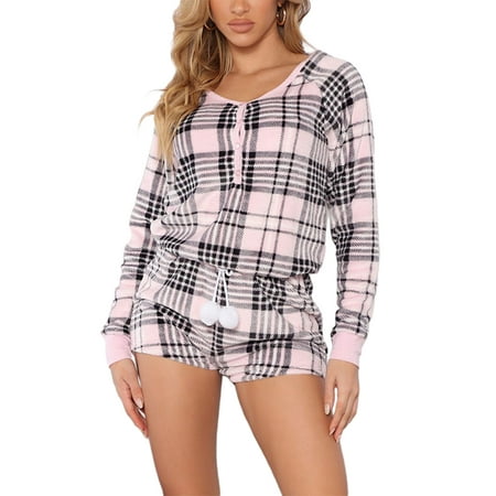 Women Christmas Fleece Onesie Pajamas Jumpsuit Sexy V Neck Short Romper One-Piece PJs Sleepwears for Xmas Party
Women Christmas Fleece Onesie Pajamas Jumpsuit Sexy V Neck Short Romper One-Piece PJs Sleepwears for Xmas Party