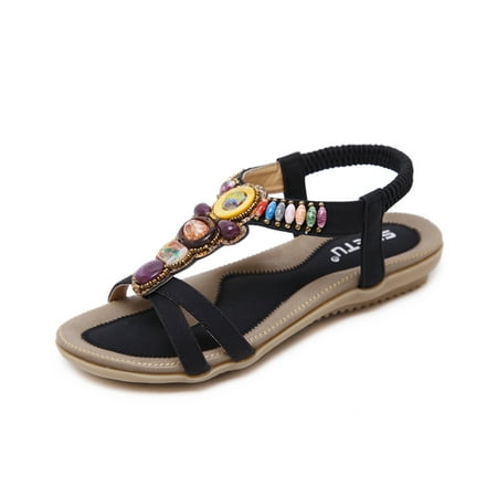 huanledash Summer Bohemian Women Sandals Straps Anti Slip Beads Soft Insole Flat Sandals for Office
huanledash Summer Bohemian Women Sandals Straps Anti Slip Beads Soft Insole Flat Sandals for Office