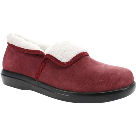 Women s Propet Colbie Closed Back Clog Slipper Wine Red Suede