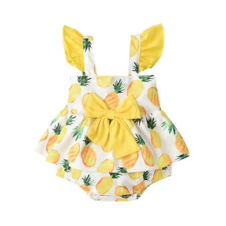 Calsunbaby Infants Baby Girls Romper Newborn Summer Creative Floral Fruit Printing Bow Decoration Fly Sleeve Suspender Jumpsuit
Calsunbaby Infants Baby Girls Romper Newborn Summer Creative Floral Fruit Printing Bow Decoration Fly Sleeve Suspender Jumpsuit