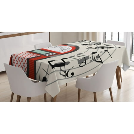 Jukebox Tablecloth Cartoon Antique Old Vintage Radio Music Box Party with Notes Artwork Rectangular Table Cover for Dining Room Kitchen 60 X 84 Inches Black White Grey and Red by Ambesonne
Jukebox Tablecloth Cartoon Antique Old Vintage Radio Music Box Party with Notes Artwork Rectangular Table Cover for Dining Room Kitchen 60 X 84 Inches Black White Grey and Red by Ambesonne