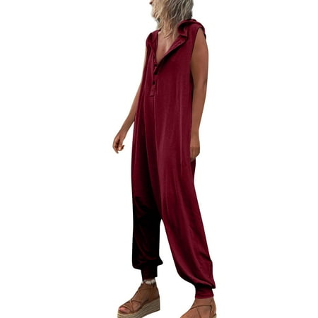 Jumpsuits For Women Dressy Button Hooded Sleeveless Pants Jumpsuit Trousers Women s Jumpsuits Rompers & Overalls Summer Rompers For Women 2023 Beach
Jumpsuits For Women Dressy Button Hooded Sleeveless Pants Jumpsuit Trousers Women s Jumpsuits Rompers & Overalls Summer Rompers For Women 2023 Beach