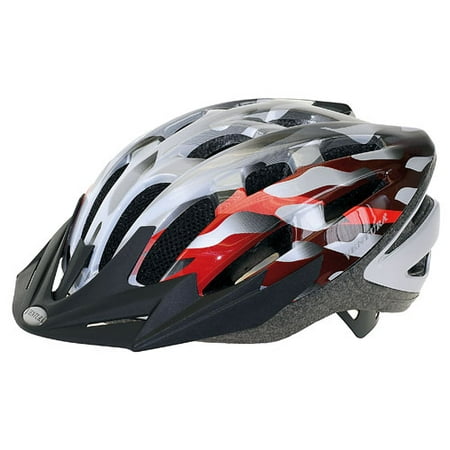 Ventura In-Mold Reflex Adult Bike Helmet - Red/Silver/White
