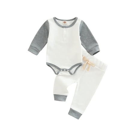 Bagilaanoe 2Pcs Newborn Baby Girl Boy OutfitsContrast Color Long Sleeve Romper Tops Trousers 3M 6M 12M 18M Infant Fall Long Pants Set
Bagilaanoe 2Pcs Newborn Baby Girl Boy OutfitsContrast Color Long Sleeve Romper Tops Trousers 3M 6M 12M 18M Infant Fall Long Pants Set