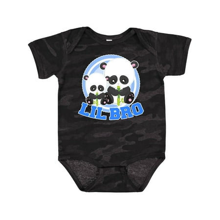 Inktastic lil bro panda Gift Baby Boy or Baby Girl Bodysuit
