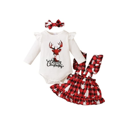 Niuer Newborn Loose Long Sleeve Xmas Clothes Set Baby Cartoon Christmas Outfit Elk Printed Travel Ruffled Cute Romper+ Plaid Skirt+ Headband Sets Red 6-9M
Niuer Newborn Loose Long Sleeve Xmas Clothes Set Baby Cartoon Christmas Outfit Elk Printed Travel Ruffled Cute Romper+ Plaid Skirt+ Headband Sets Red 6-9M