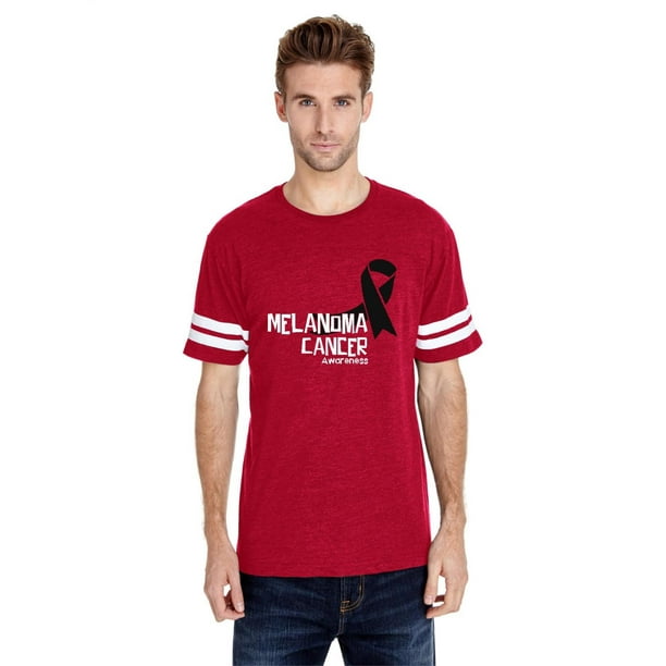 Melanoma Skin Cancer Awareness Men Football Fine Jersey Tee