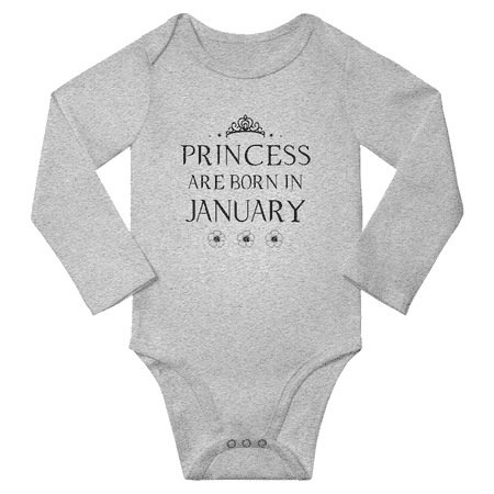 Princess Are Born In January Funny Baby Long Sleeve Clothes Bodysuits Boy Girl Unisex (Gray 6M)
Princess Are Born In January Funny Baby Long Sleeve Clothes Bodysuits Boy Girl Unisex (Gray 6M)