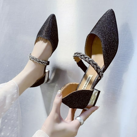 Tangnade Winter Clearance Ladies Fashion Casual Pointed Toe Slip On Crystal Bling Low Heels Shoes for Women
Tangnade Winter Clearance Ladies Fashion Casual Pointed Toe Slip On Crystal Bling Low Heels Shoes for Women