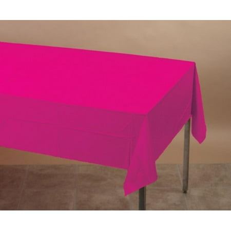 Club Pack of 12 Hot Magenta Pink Disposable Plastic Banquet Party Table Cloth Covers 108
