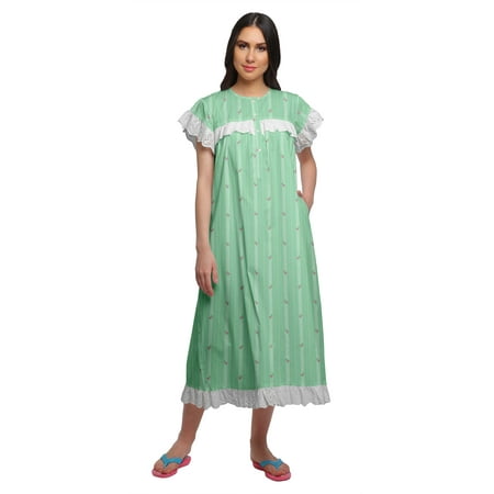 Moomaya Printed WoMen s Nightdress Mid Calf Length Cotton Short Sleeve Sleepwear
Moomaya Printed WoMen s Nightdress Mid Calf Length Cotton Short Sleeve Sleepwear