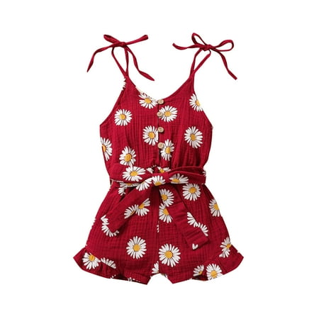 Fesfesfes Summer Baby Girls Clothes Infant Belt Little Daisy Print Refresh Sling Jumpsuit
Fesfesfes Summer Baby Girls Clothes Infant Belt Little Daisy Print Refresh Sling Jumpsuit