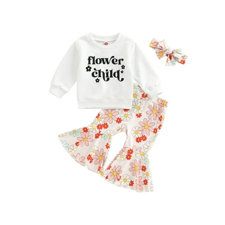 EYIIYE Kids Girls Fall Letter Print Long Sleeve Sweatshirt Tops Floral Print Flared Pants with Headband 3Pcs Set 6 Months-4 Years
EYIIYE Kids Girls Fall Letter Print Long Sleeve Sweatshirt Tops Floral Print Flared Pants with Headband 3Pcs Set 6 Months-4 Years