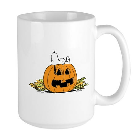 CafePress - Snoopy Jack O Lantern - 15 oz Ceramic Large Mug