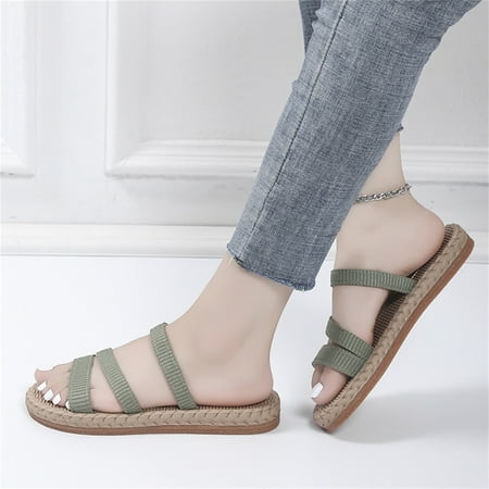 Cathalem Ladies Fashion Solid Color Cloth Lace Combination Open Toed Straw Woven Sole Flat Winter Home Slippers for Women Green 7
Cathalem Ladies Fashion Solid Color Cloth Lace Combination Open Toed Straw Woven Sole Flat Winter Home Slippers for Women Green 7