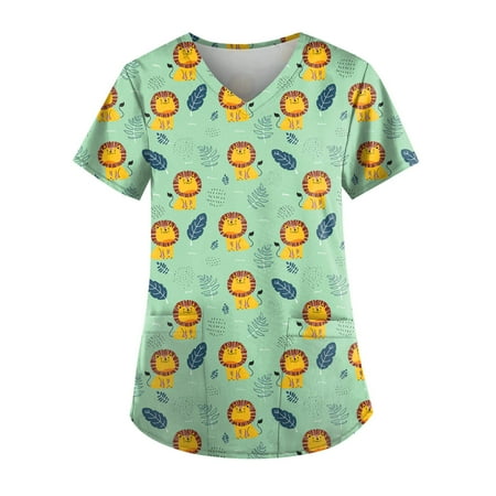 Yubatuo Women Plus Size Scrubs Top with Pockets V-Neck Short Sleeve Fruit Print Work Blouse for Women Green 3XL
Yubatuo Women Plus Size Scrubs Top with Pockets V-Neck Short Sleeve Fruit Print Work Blouse for Women Green 3XL
