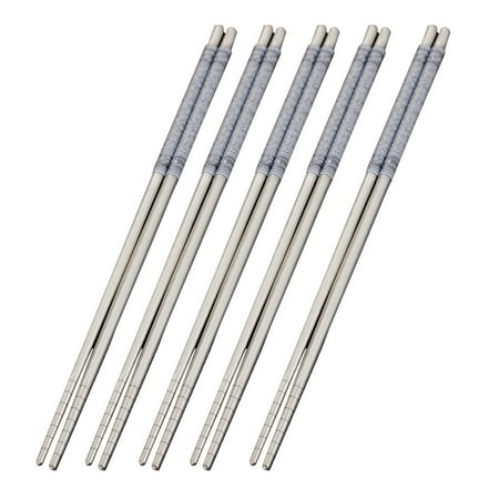 Farfi 5 Pairs Food Stick Porcelain Pattern Anti-Slip Stylish Stainless Steel Chinese Food Chopsticks for Home (Blue)
Farfi 5 Pairs Food Stick Porcelain Pattern Anti-Slip Stylish Stainless Steel Chinese Food Chopsticks for Home (Blue)