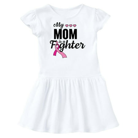 Inktastic Breast Cancer Awareness My Mom is a Fighter Gift Toddler Girl Dress