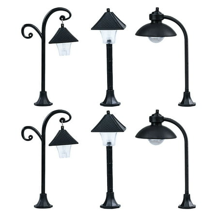 6pcs Miniature Landscape Street Lamp Adorns Street Lamp Models Lamp Decor