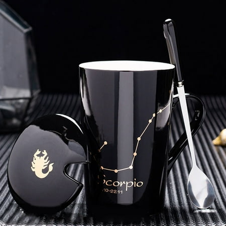 Contellation Ceramic Mug with Lid Spoon Coffee Cup 12 Astrological Signs Black Unique Gift
Contellation Ceramic Mug with Lid Spoon Coffee Cup 12 Astrological Signs Black Unique Gift