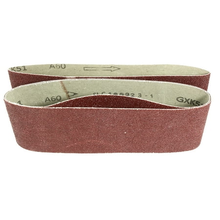 Uxcell 3 x 21 60 Grit Lapped Joint Aluminum Oxide Sanding Belts 3 Pack