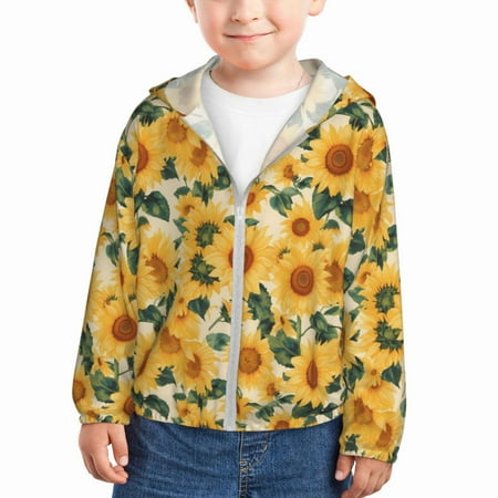 Qekee Green Leaf Sunflower Print UPF 50+ Kids Sun-Protective Hooded Long Sleeve Rash Guard for Fishing Water Beach Sports -3 Years
Qekee Green Leaf Sunflower Print UPF 50+ Kids Sun-Protective Hooded Long Sleeve Rash Guard for Fishing Water Beach Sports -3 Years
