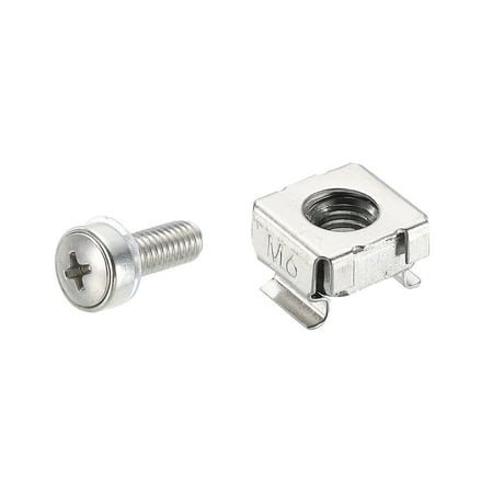 Uxcell Rack Mount Cage Nuts M6x15mm Mounting Screws 304 Stainless Steel with Washers Silver Tone 10 Sets
Uxcell Rack Mount Cage Nuts M6x15mm Mounting Screws 304 Stainless Steel with Washers Silver Tone 10 Sets