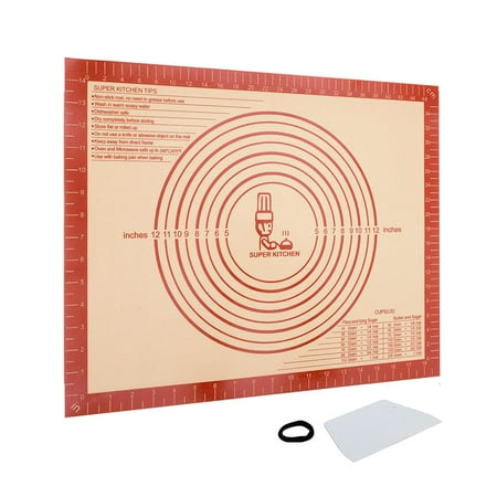 SUPER KITCHEN Extra Thick Silicone Baking Mat 16 x20 Pastry Mat Nonstick for Dough Rolling with Measurements - Red
SUPER KITCHEN Extra Thick Silicone Baking Mat 16 x20 Pastry Mat Nonstick for Dough Rolling with Measurements - Red
