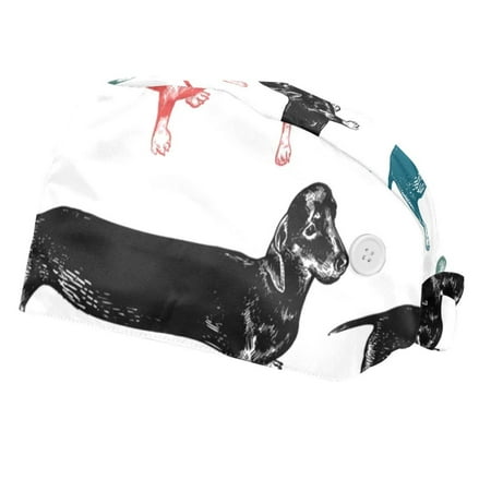 2PCS Working Cap with Buttons and Sweatband Adjustable Tie Back Hats Bouffant Caps Dachshunds Long Dogs Scrub Turban Hat
2PCS Working Cap with Buttons and Sweatband Adjustable Tie Back Hats Bouffant Caps Dachshunds Long Dogs Scrub Turban Hat