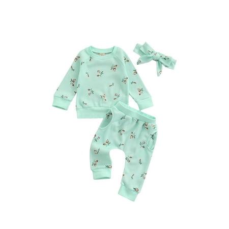 Jkerther 3PCS Baby Girl Clothes Set Newborn Outfit Flower Print Waffle Long Sleeve Round Neck Sweatshirt Pants Headband
Jkerther 3PCS Baby Girl Clothes Set Newborn Outfit Flower Print Waffle Long Sleeve Round Neck Sweatshirt Pants Headband