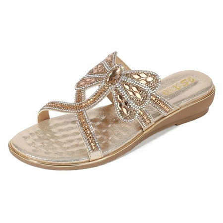 Slippers Clearance Bohemia Summer Women Ladies Crystal Flat Sandals Beach Peep Toe Casual Shoes
Slippers Clearance Bohemia Summer Women Ladies Crystal Flat Sandals Beach Peep Toe Casual Shoes