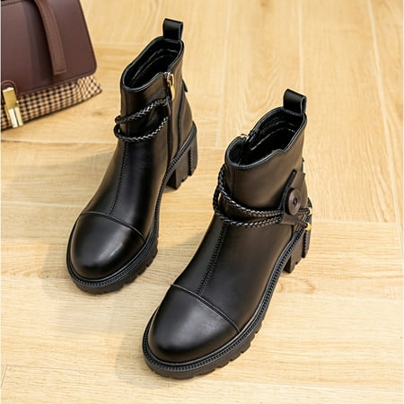 Women‘s Ankle Rope Button Short Boots Chunky Heel Solid Color Round Toe Shoes Women‘s Footwear
Women‘s Ankle Rope Button Short Boots Chunky Heel Solid Color Round Toe Shoes Women‘s Footwear