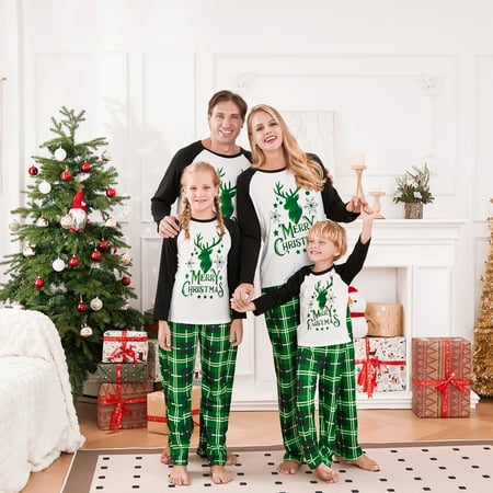 Parent-Child Christmas Pajamas Matching Set Cute Elk Print Long Sleeve Tops and Plaid Pants Soft Fall Sleepwear
Parent-Child Christmas Pajamas Matching Set Cute Elk Print Long Sleeve Tops and Plaid Pants Soft Fall Sleepwear