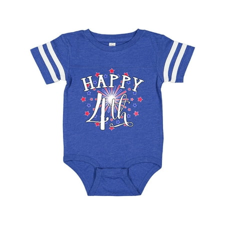Inktastic Happy 4th- Fourth of July firework Gift Baby Boy or Baby Girl Bodysuit