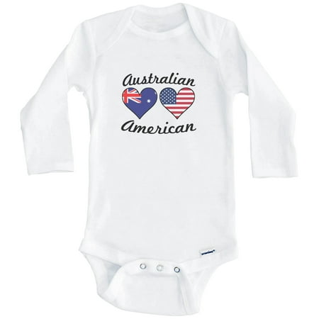 Australian American Flag Hearts Australia One Piece Baby Bodysuit (Long Sleeve) 3-6 Months White
Australian American Flag Hearts Australia One Piece Baby Bodysuit (Long Sleeve) 3-6 Months White