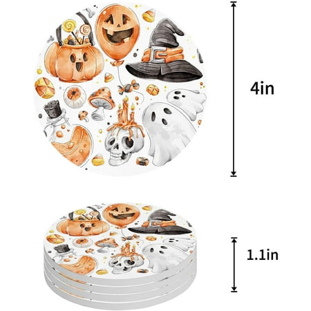 ZHANZZK Watercolor Halloween Pumpkins and Skull Witch Set of 8 Round Coaster for Drinks Absorbent Ceramic Stone Coasters Cup Mat with Cork Base for Home Kitchen Room Coffee Table Bar Decor
ZHANZZK Watercolor Halloween Pumpkins and Skull Witch Set of 8 Round Coaster for Drinks Absorbent Ceramic Stone Coasters Cup Mat with Cork Base for Home Kitchen Room Coffee Table Bar Decor